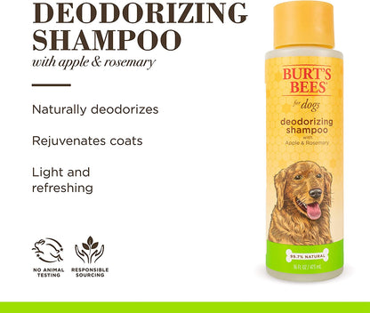 Deodorizing Dog Shampoo with Apple & Rosemary |Dog Shampoo Combats Odors | Cruelty Free, Sulfate & Paraben Free, Ph Balanced for Dogs - Made in USA, 16 Oz - 2 Pack