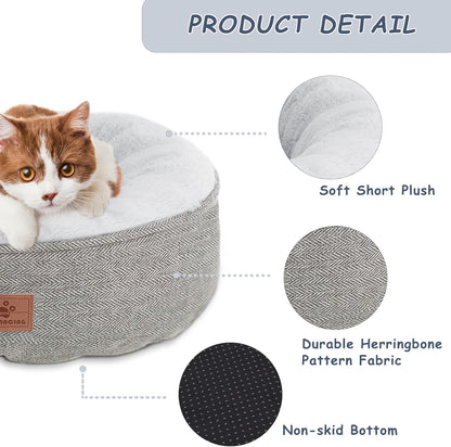 Dog Bed for Extra Small Dogs Breeds,Cat Bed,Puppy Kennel Bed, Comfy Durable Pet Sleeping Bed, Deluxe Plush Dog Crate Beds,Washable Roun Dog Bed & Non-Slip Bottom, Size 18" L X 18" W X 6.5" Th