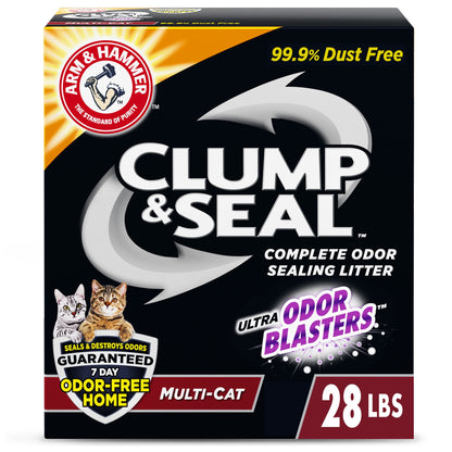 Clump & Seal Cat Litter Multi-Cat Complete Odor Sealing Clay Clumping Cat Litter, 28 Lb