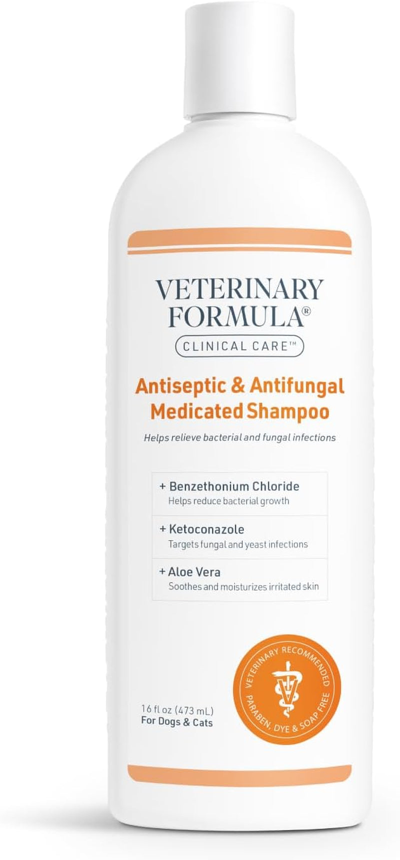 Clinical Care Antiseptic and Antifungal Medicated Shampoo for Dogs & Cats, 16 Fl Oz – Helps Alleviate Scaly, Greasy, Red Skin – Paraben, Dye, Soap-Free (1 Pack)